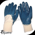 SRSAFETY Guantes Nitrilo Azul Acabado Liso Guante Nitrilo Azul 3/4 sumergido